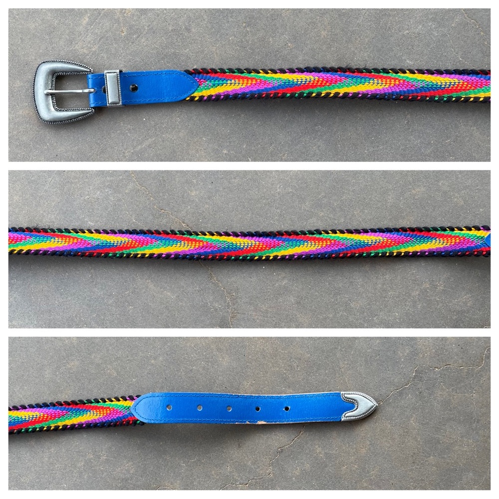 VINTAGE Colorful Woven Western Style Belt Size 27